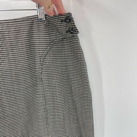 Harve Benard Womens Pencil Straight Skirt Houndstooth Stretch Black White 14 - Picture 10 of 11